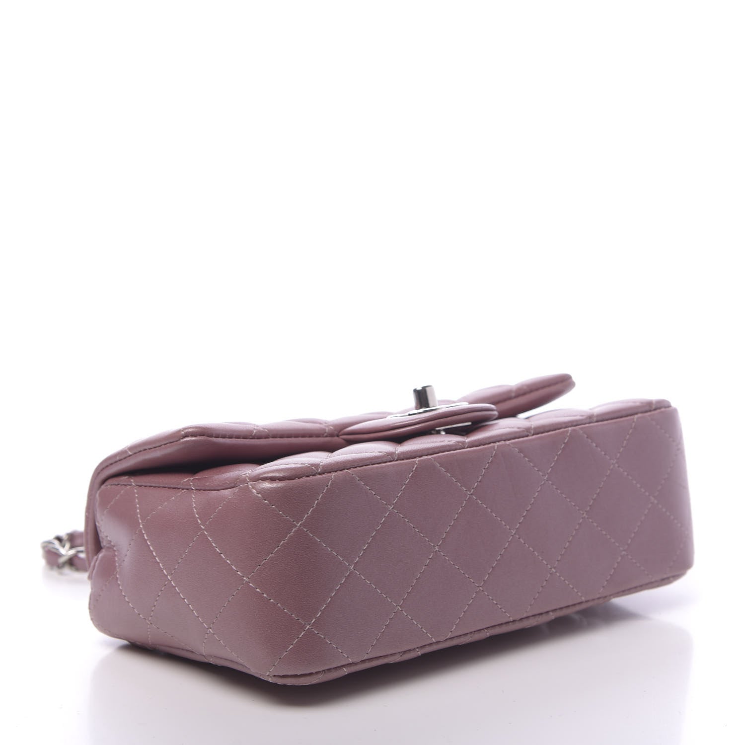 Chanel Metallic Lambskin Quilted Mini Rectangular Flap Pink 3 of 9