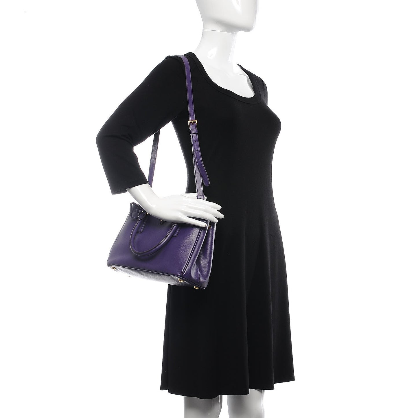 Saffiano Small Galleria Double Zip Tote Viola