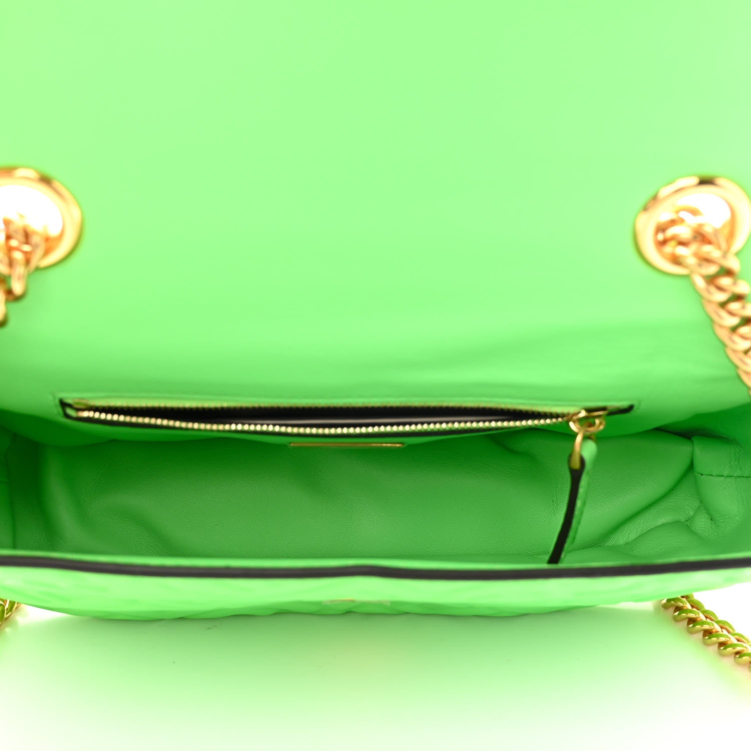 Fendi Nappa Small FF Embossed Midi Chain Baguette Edamame 5 of 10