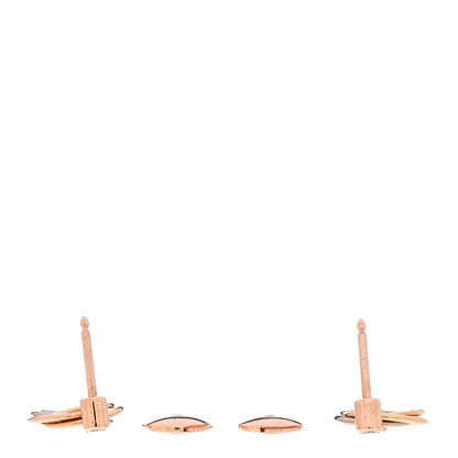 Cartier 18K Pink Yellow White Gold Diamond Trinity Drop Earrings 3 of 5