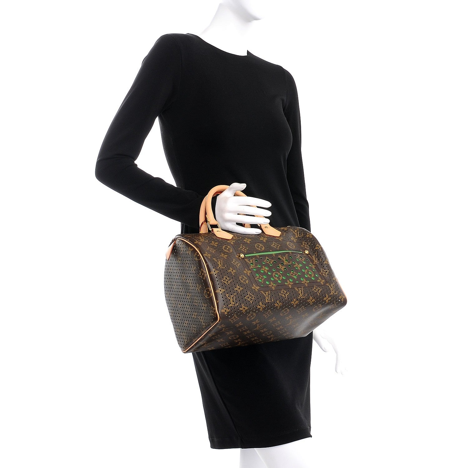 Louis Vuitton Monogram Perforated Speedy 30 Green 2 of 6