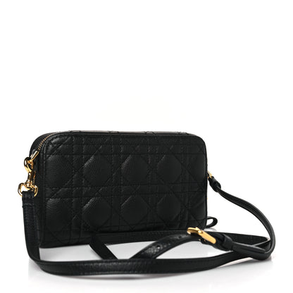 Christian Dior Supple Calfskin Caro Double Pouch Black 3 of 9
