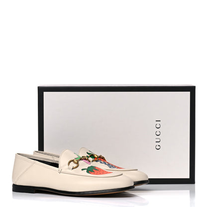 Gucci Calfskin Taste Strawberry Womens Brixton Horsebit Loafers 36 Ivory Red 10 of 10