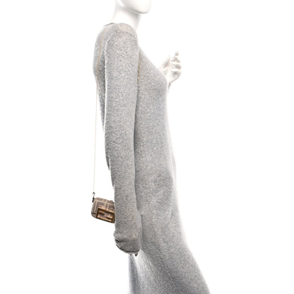 Fendi Canvas Vitello King FF Embroidered Nano Maxi Buckle Baguette Charm Nuvola 2 of 10