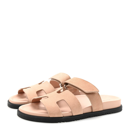 Hermes Suede Goatskin Womens Chypre Sandals 38 Nude 4 of 10