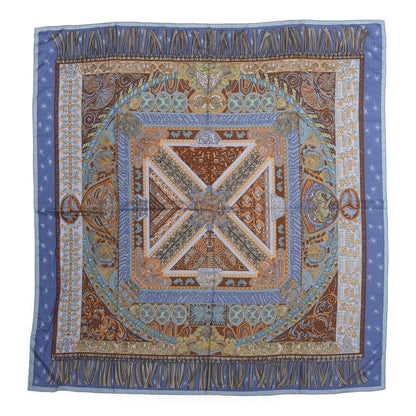 Hermes Cashmere Silk Sur Un Tapis Volant Shawl 140 1 of 6