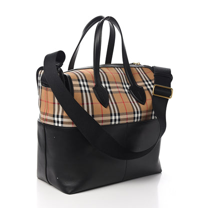 Burberry Calfskin Vintage Check Kingswood Achly Diaper Bag Black 2 of 13