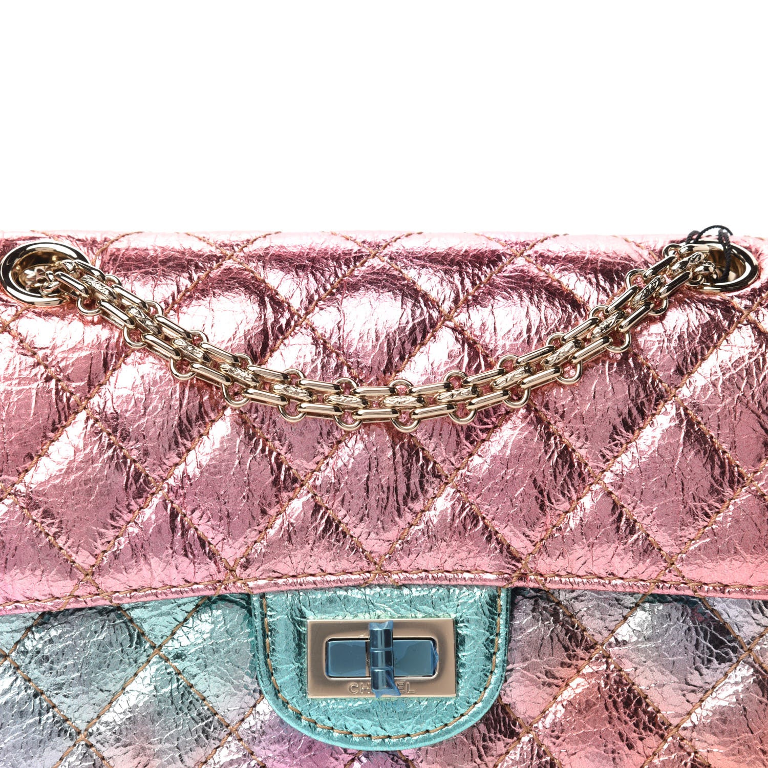Chanel Metallic Goatskin Quilted Mini 2.55 Reissue Flap Multicolor 10 of 11