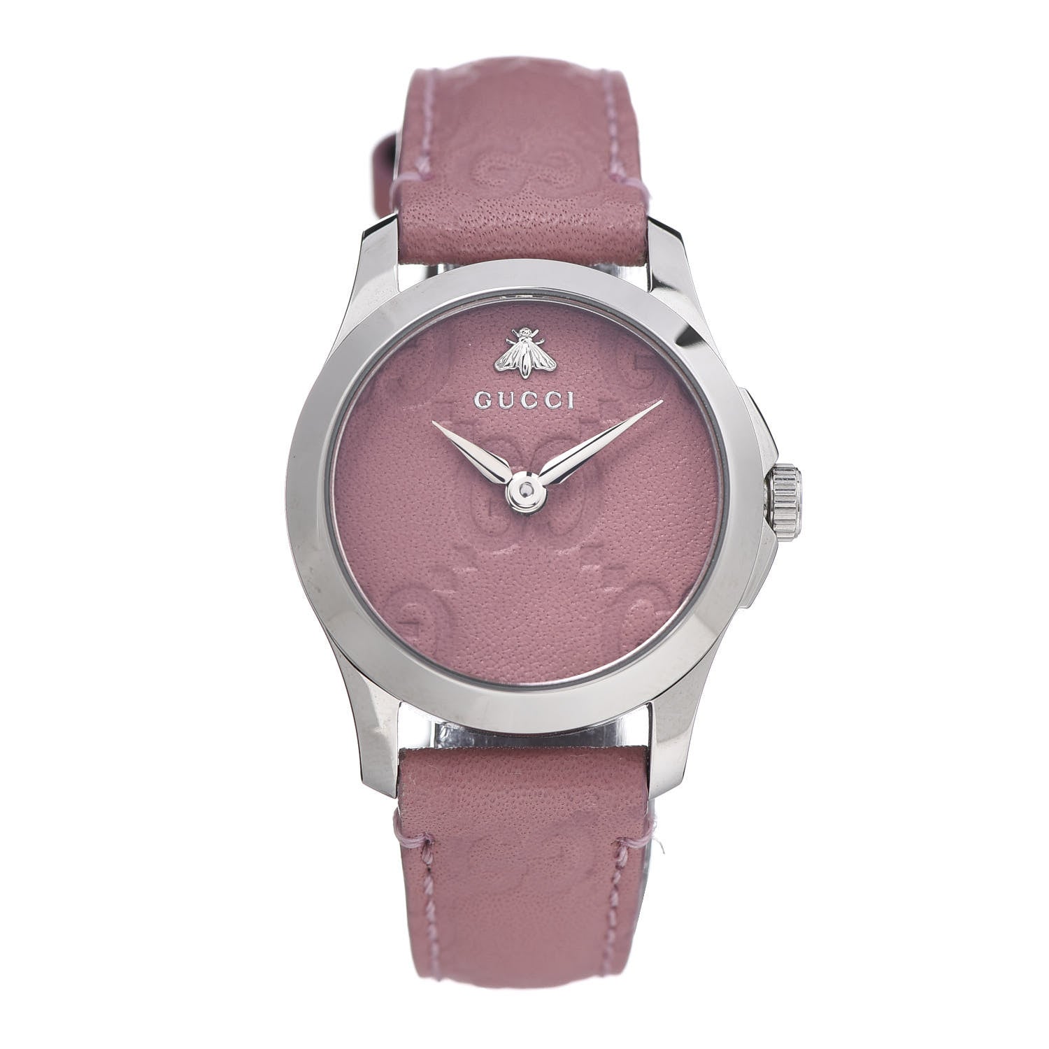 Gucci Stainless Steel Calfskin 27mm G-Timeless Quartz Watch Pink 1 of 8