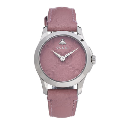 Gucci Stainless Steel Calfskin 27mm G-Timeless Quartz Watch Pink 1 of 8