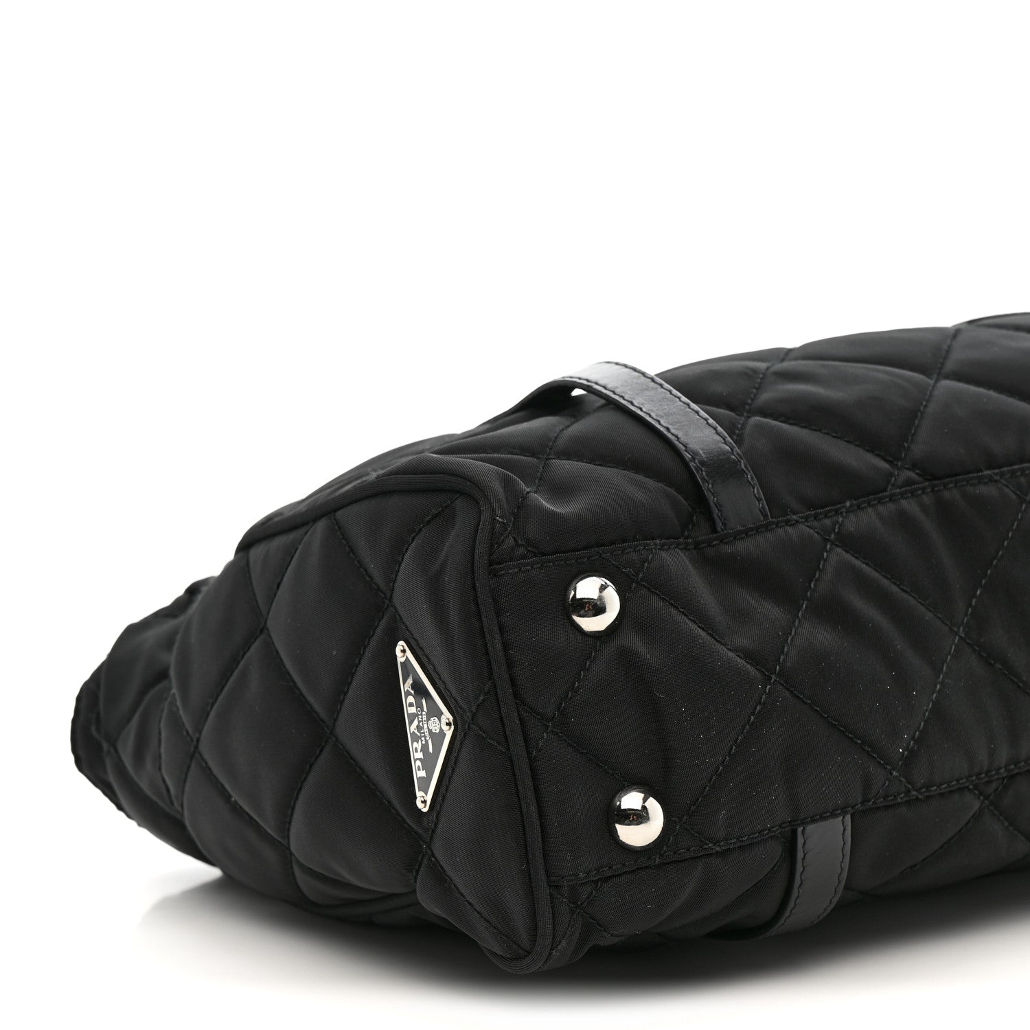 Prada Nylon Tessuto Quilted Chain Shoulder Bag Black 10 of 14
