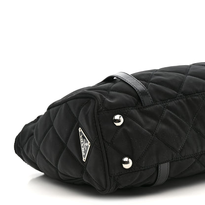 Prada Nylon Tessuto Quilted Chain Shoulder Bag Black 10 of 14