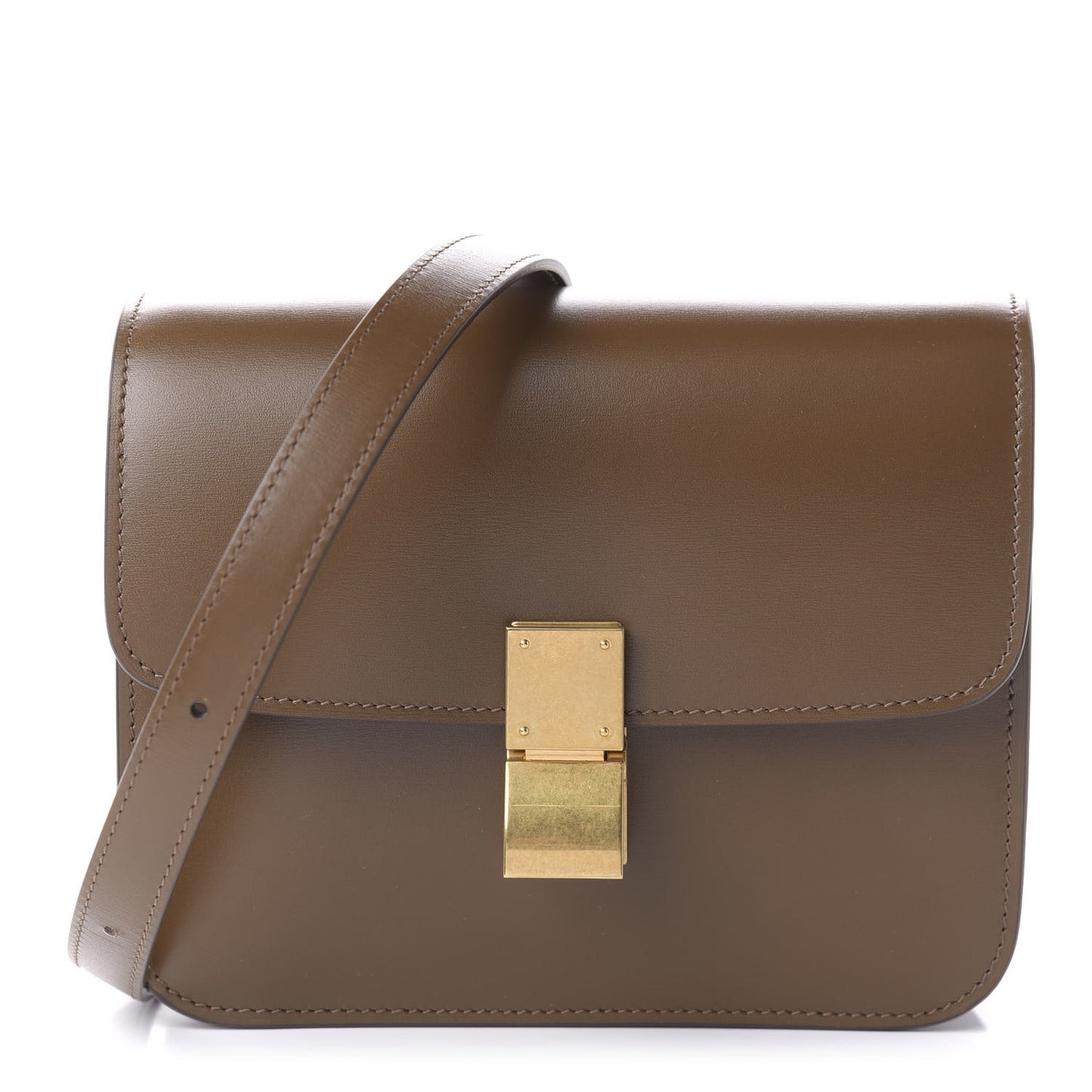 Box Calfskin Small Classic Box Flap Bag Camel