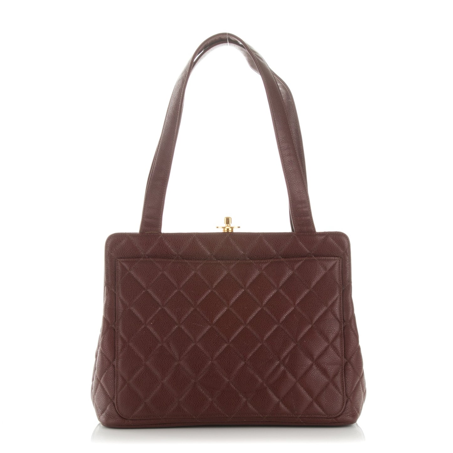 Caviar Quilted Shoulder Bag Bordeaux