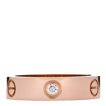 Cartier 18K Pink Gold 3 Diamond 5.5mm LOVE Ring 61 9.5 1 of 7
