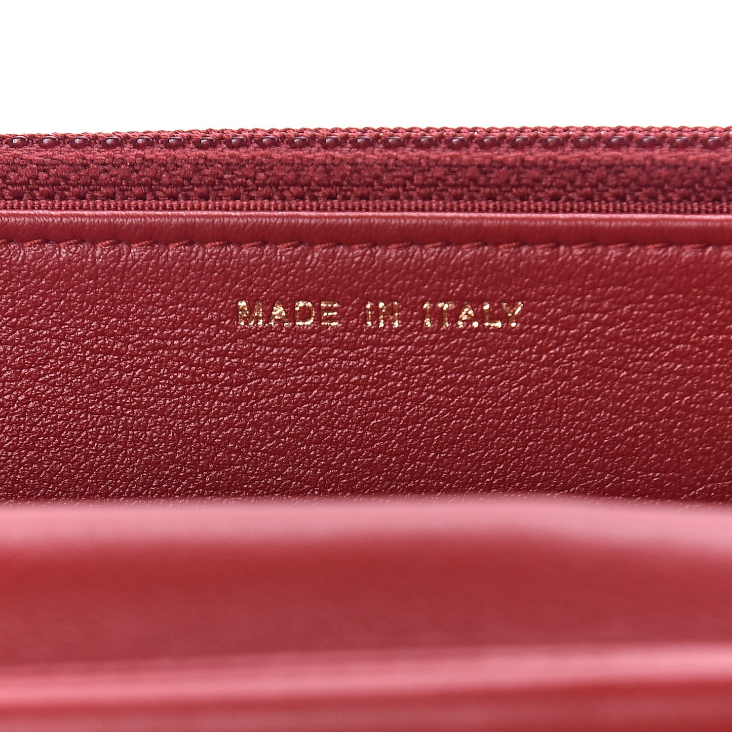 Calfskin Chevron Quilted Boy Wallet On Chain WOC Red