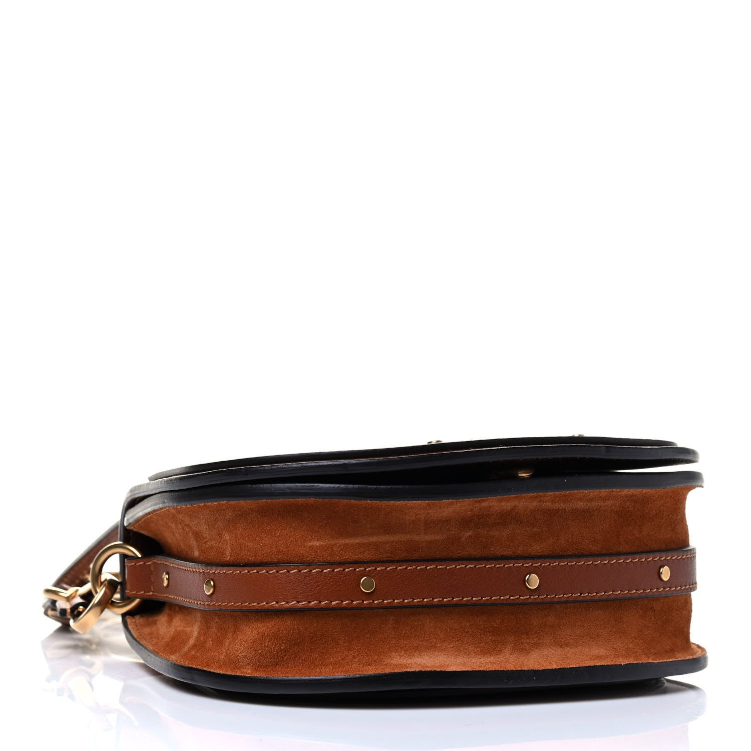 Chloe Calfskin Suede Small Nile Bracelet Bag Caramel 3 of 4
