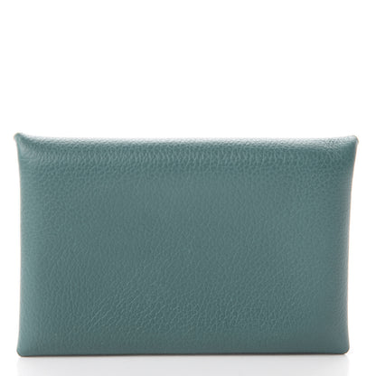 Hermes Evercolor Calvi Card Case Malachite Bleu Atoll 1 of 9