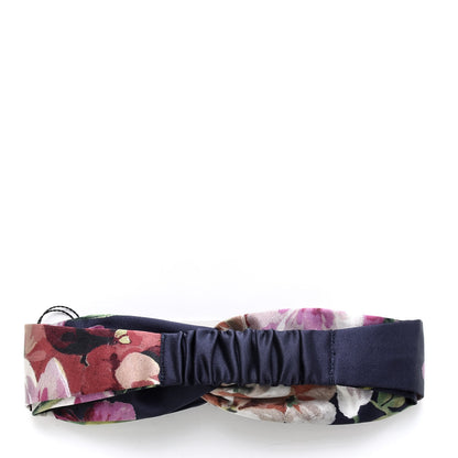 Gucci Silk Blooms Print Duchesse Headband Navy 2 of 5