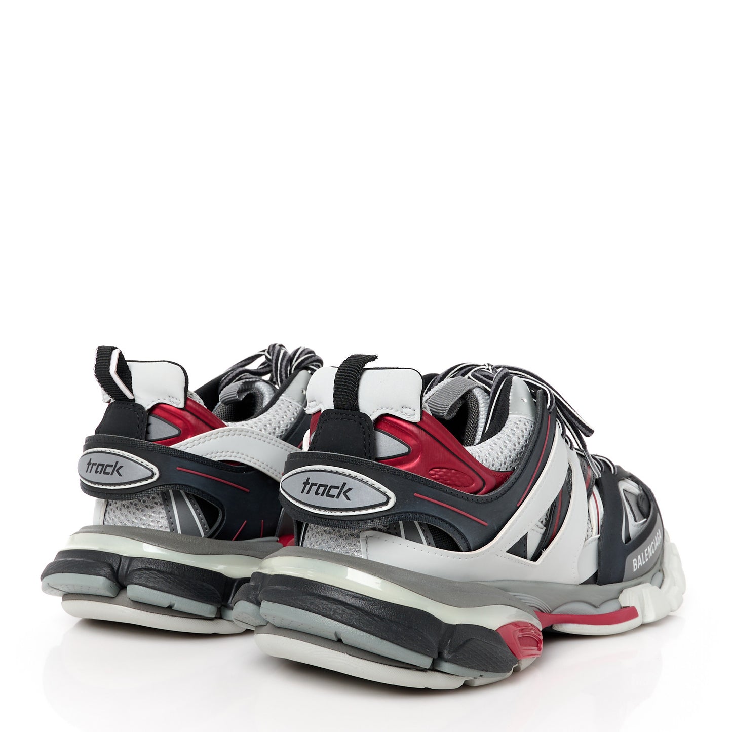 Rubber Mesh Bi-Color Mens Track.2 Open Sneakers 41 Red Gray