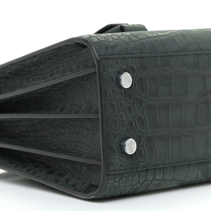Saint Laurent Crocodile Embossed Nubuck Baby Sac De Jour Dark Anthracite 5 of 9