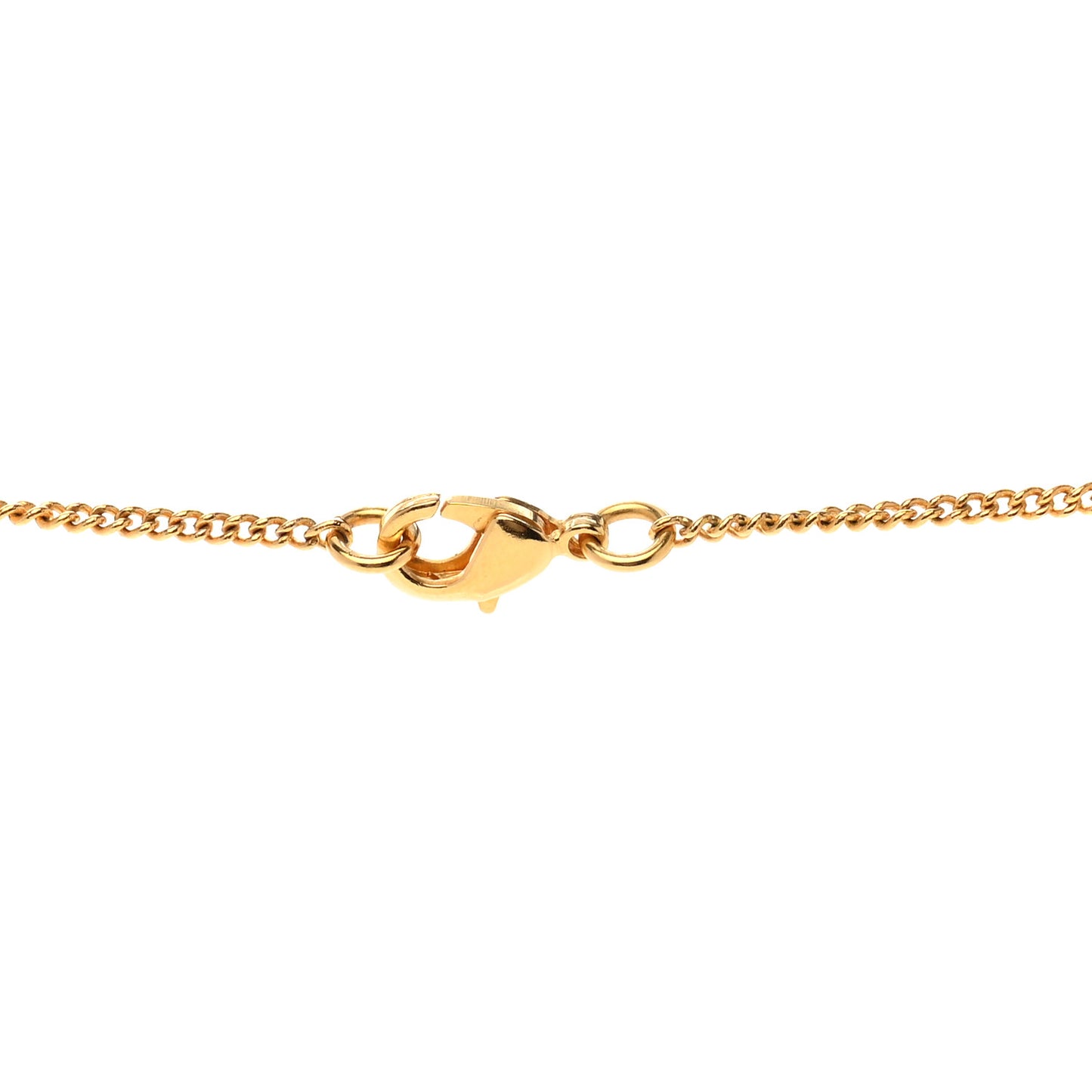 Metal CC Paris Button Necklace Gold