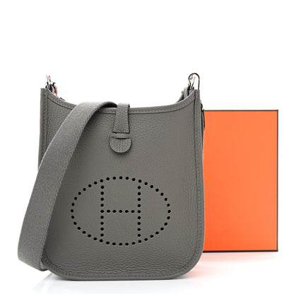 Hermes Taurillon Clemence Evelyne TPM Gris Meyer 11 of 11
