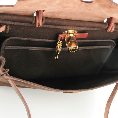 Hermes Vache Hunter Toile Herbag 30 PM Havane 9 of 9
