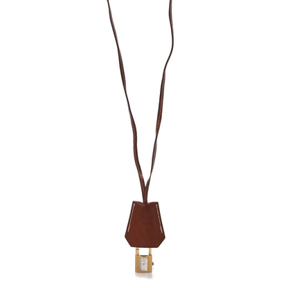Hermes Natural Barenia Kelly Clochette Necklace Watch Fauve 1 of 5