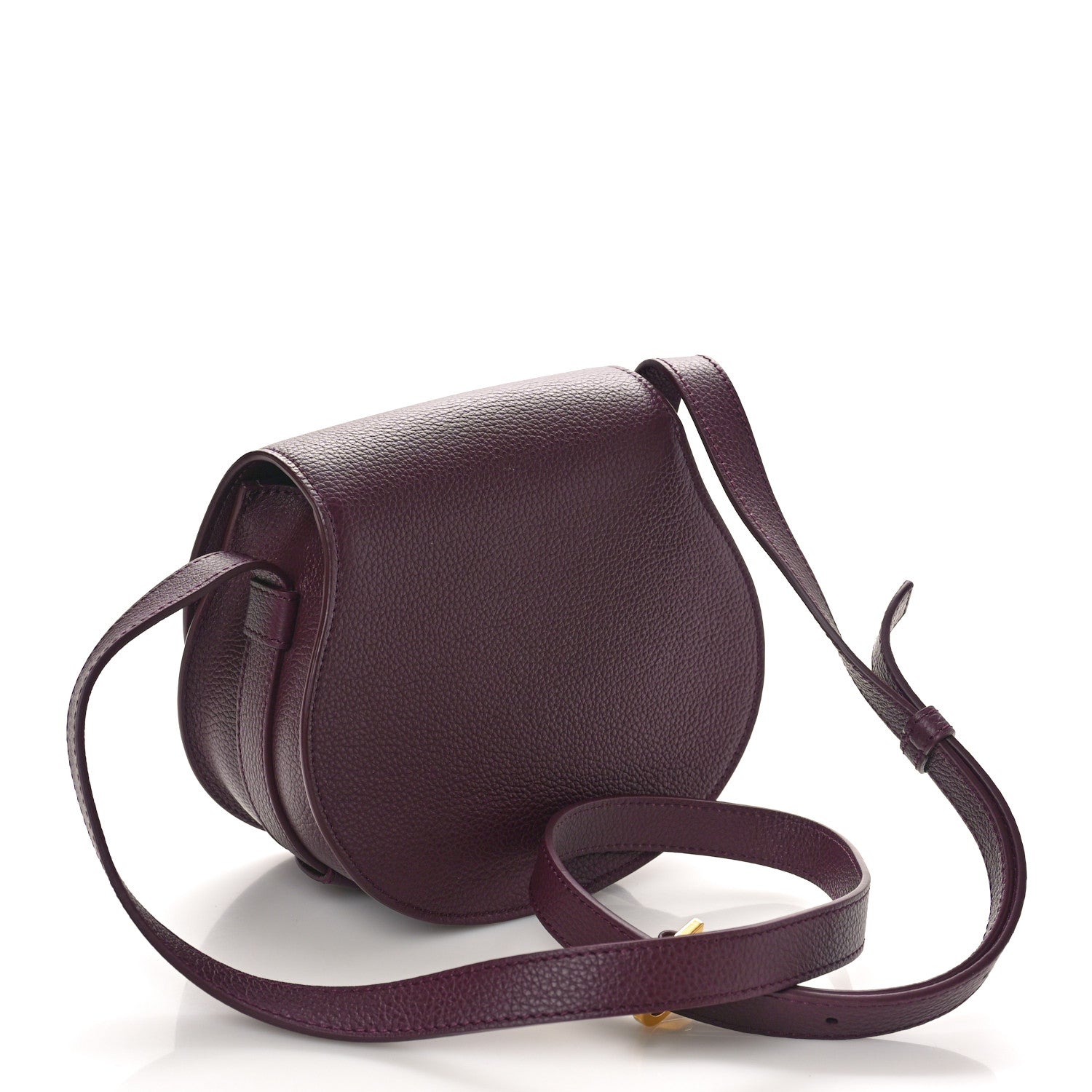 Chloe Grained Calfskin Small Marcie Saddle Bag Dimness Purple 3 of 10