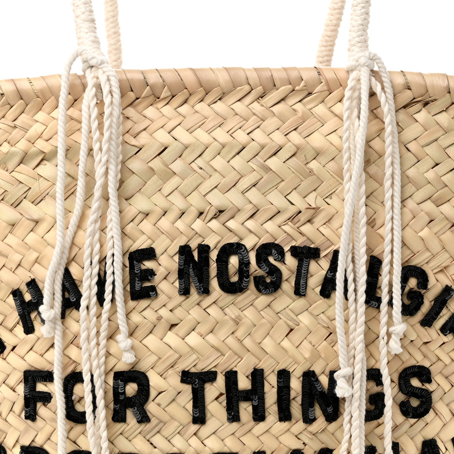 Celine X DAVID KRAMER Raffia Calfskin Panier Bag White 7 of 11