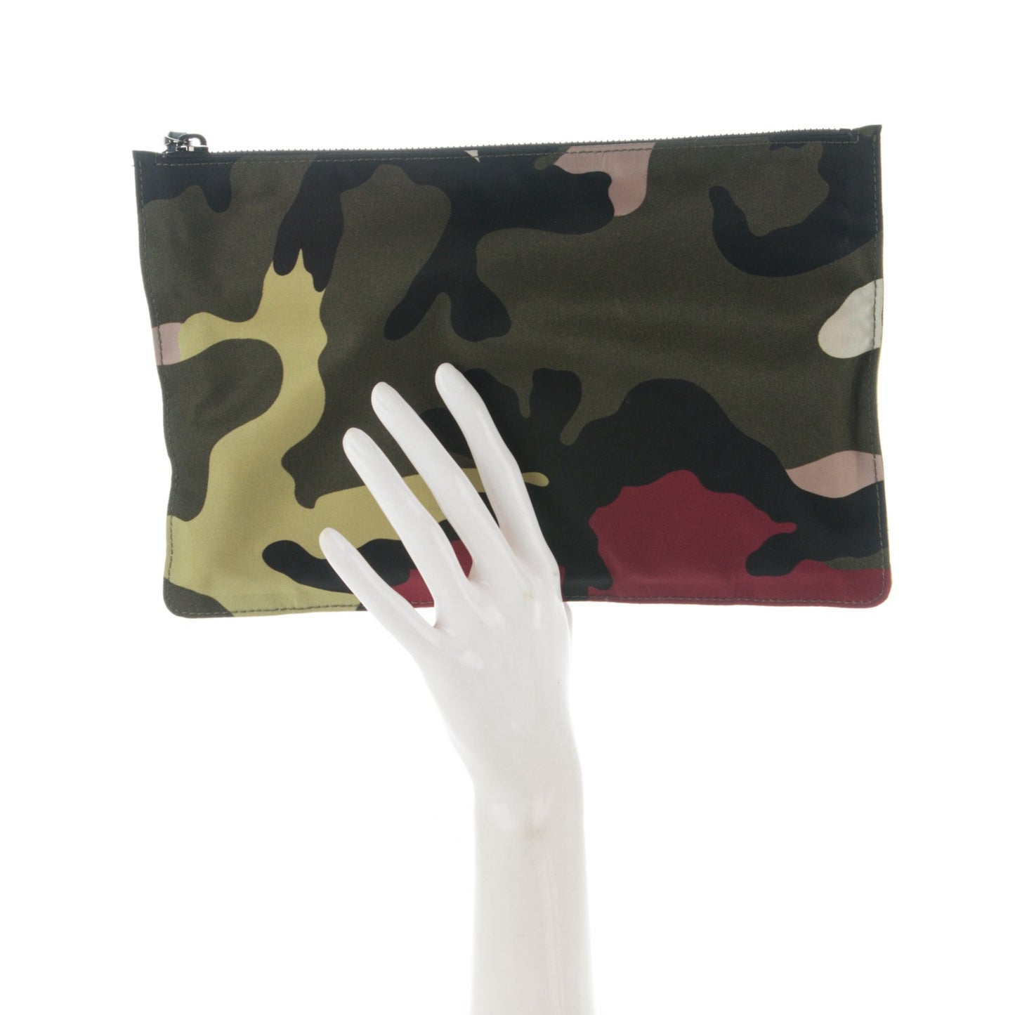 Nylon Camouflage Medium Zip Pouch Multicolor