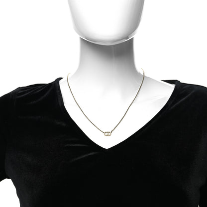 Christian Dior Metal Crystal Clair D Lune Necklace Gold 2 of 5