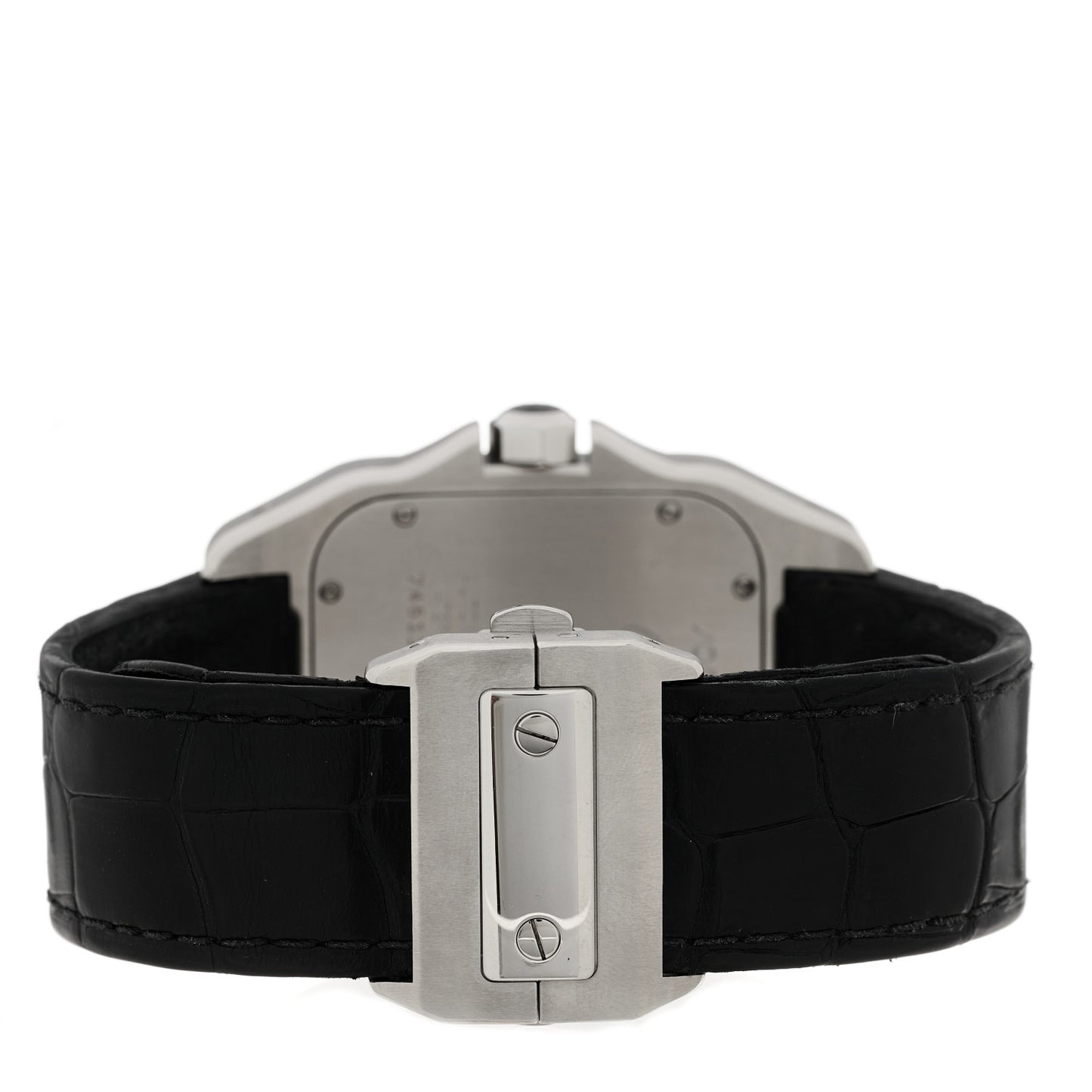 Stainless Steel Alligator 38mm Santos 100 Automatic Watch