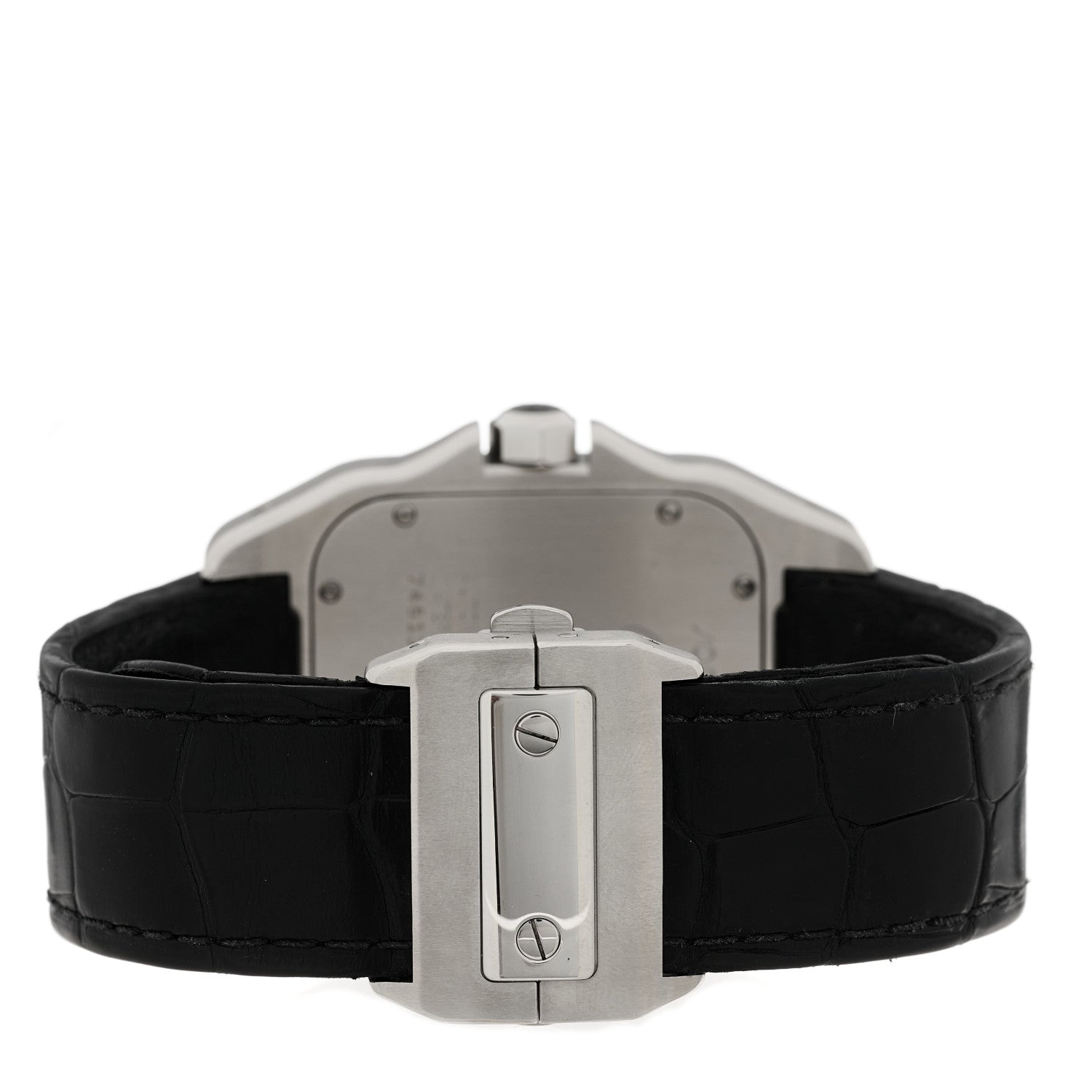 Cartier Stainless Steel Alligator 38mm Santos 100 Automatic Watch 3 of 4