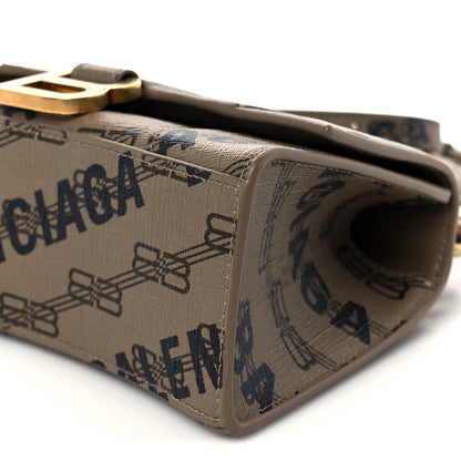 Balenciaga Coated Canvas BB Monogram Logo Print XS Hourglass Top Handle Bag Beige Brown Black 10 of 10