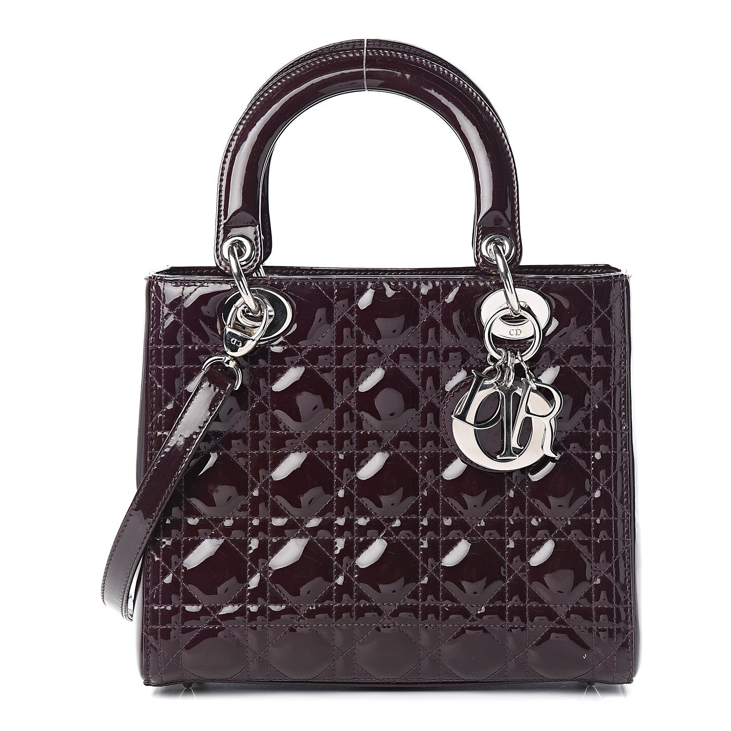 Christian Dior Patent Cannage Medium Lady Dior Purple 1 of 9