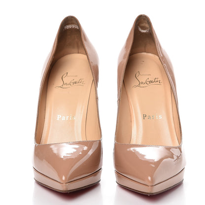 Christian Louboutin Patent Pigalle Plato 120 Pumps 35 Nude 2 of 17
