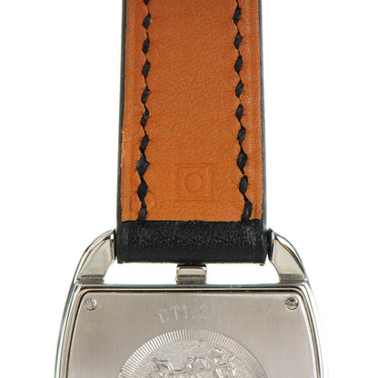 Hermes Stainless Steel Barenia 26mm Cape Cod Tonneau Quartz Watch Noir 7 of 9