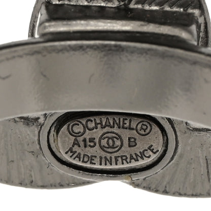 Chanel Ruthenium Enamel CC Ring 51 5.75 Silver 4 of 5