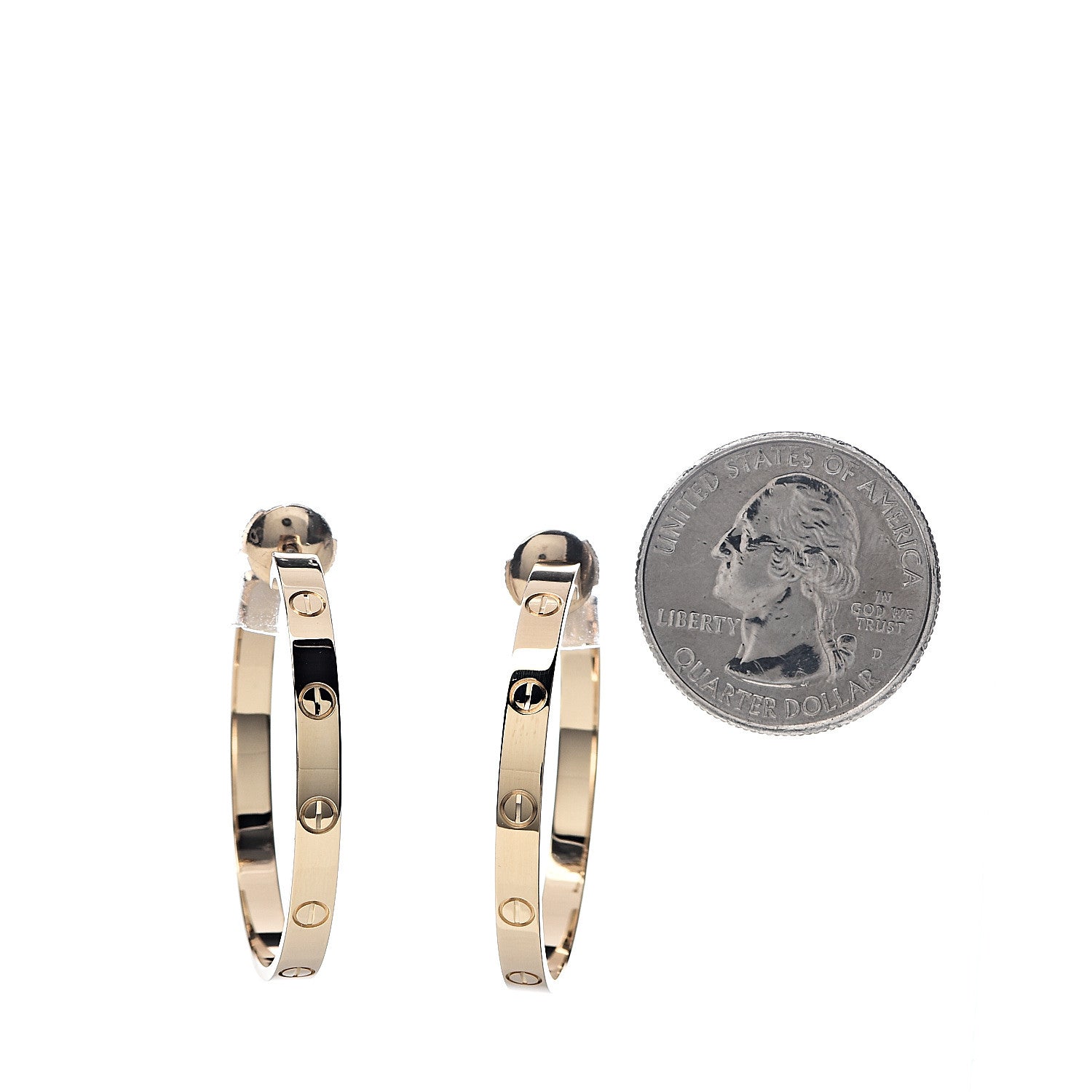 Cartier 18K Yellow Gold Large LOVE Hoop Earrings 2 of 6