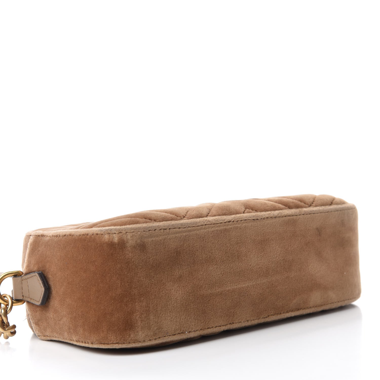 Gucci Velvet Matelasse Small GG Marmont Chain Shoulder Bag Taupe 4 of 10