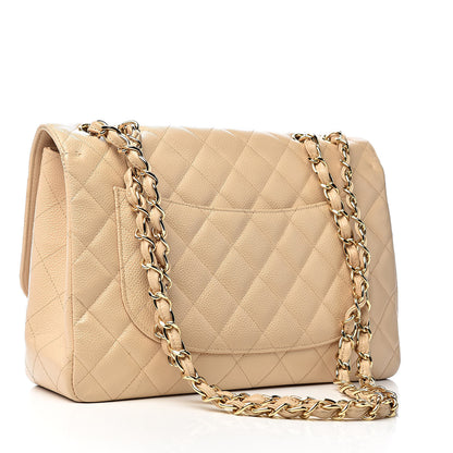 Chanel Caviar Quilted Jumbo Single Flap Beige Clair 3 of 15