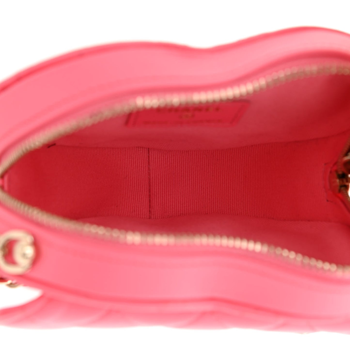 Lambskin Quilted CC In Love Heart Clutch With Chain Pink