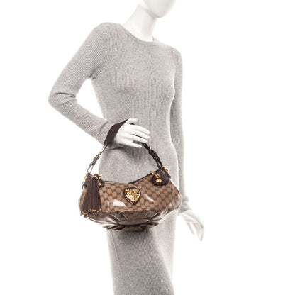 Gucci Crystal Monogram Babouska Hobo Dark Brown 2 of 7