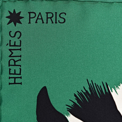 Hermes Silk Zebra Pegasus Scarf 90 Emeraude Fuchsia Vert 6 of 7
