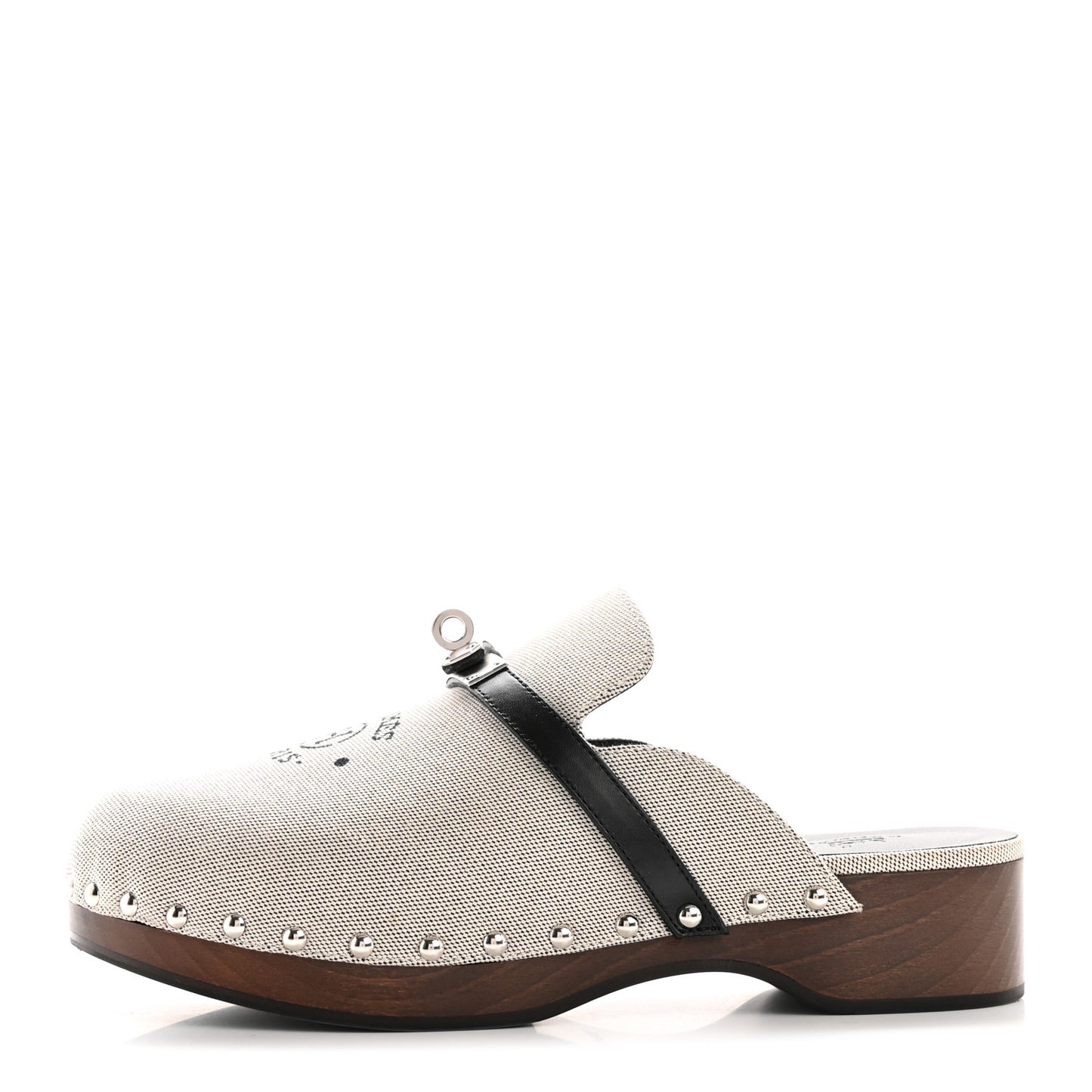 H Canvas Calfskin Carlotta Mules 39 Prunoir Black