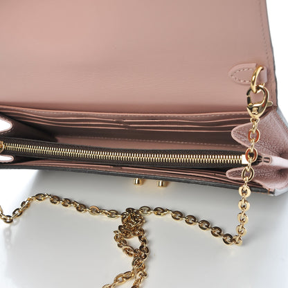 Louis Vuitton Damier Ebene Croisette Chain Wallet Rose Ballerine 5 of 8
