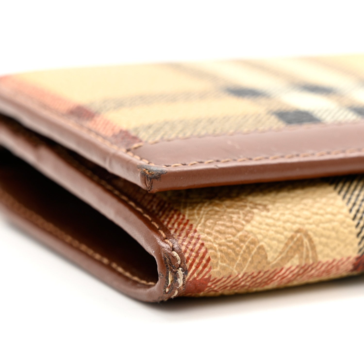 Burberry Haymarket Check Continental Wallet Brown 8 of 9