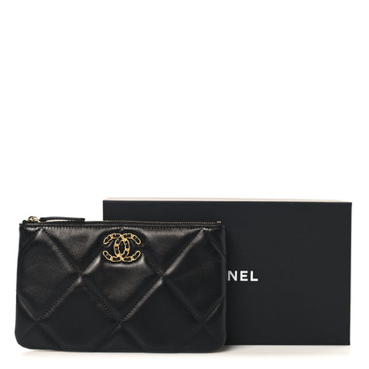 Chanel Lambskin Quilted Small Chanel 19 Pouch Black 8 of 8